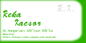 reka kacsor business card